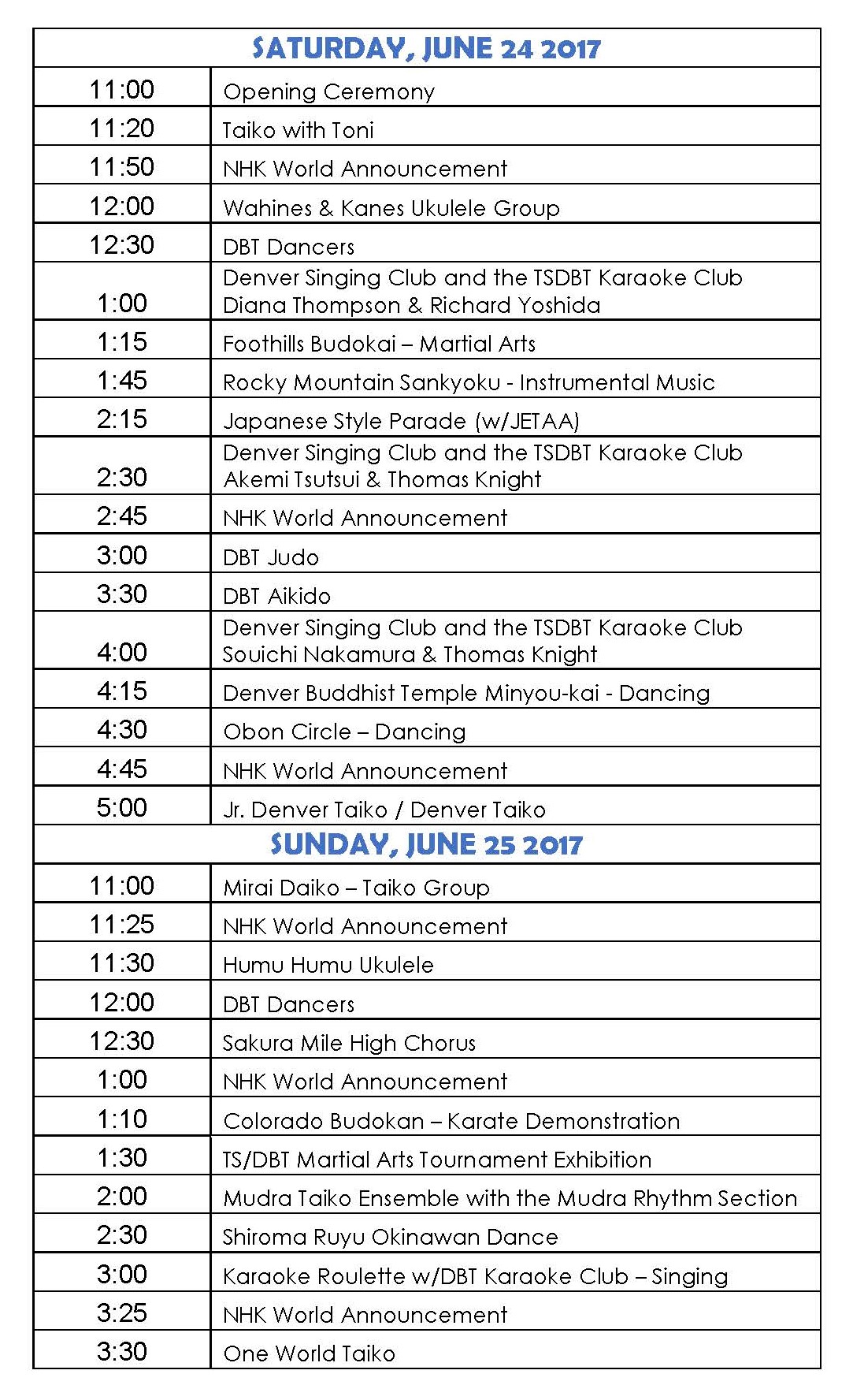 Live Stage Schedule for Website 2017